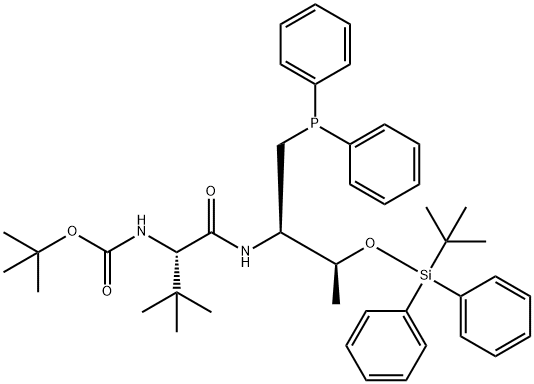 O-TBDPS-D-Thr-N-Boc-L-tert-Leu-Diphenylphosphine Structural