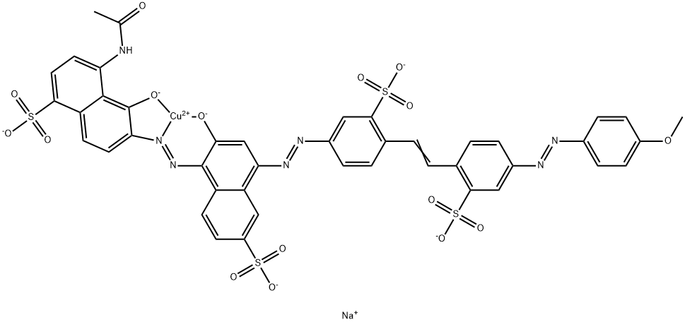 tetrasodium [4-acetamido-5-hydroxy-6-[[2-hydroxy-4-[[4-[2-[4-[(4-methoxyphenyl)azo]-2-sulphophenyl]vinyl]-3-sulphophenyl]azo]-6-sulpho-1-naphthyl]azo]naphthalene-1-sulphonato(6-)]cuprate(4-)