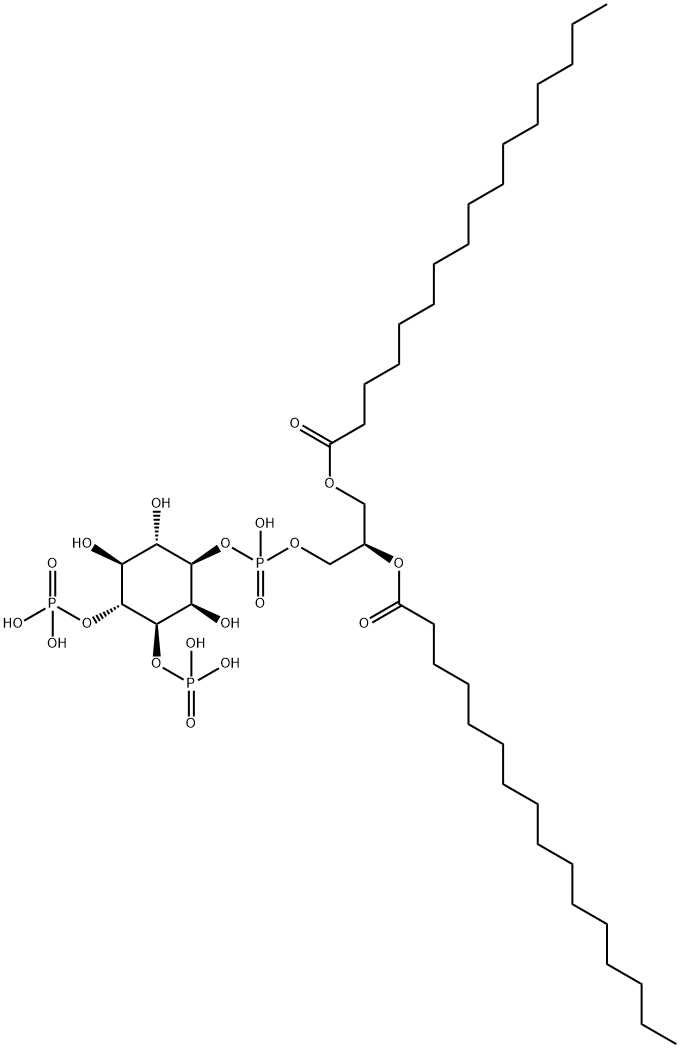 D-myo-Inositol, 1-(2R)-2,3-bis(1-oxohexadecyl)oxypropyl hydrogen phosphate 3,4-bis(dihydrogen phosphate) Structural