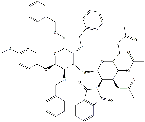 GlcNPhth[346Ac]β(1-3)Gal[246Bn]-β-MP Structural