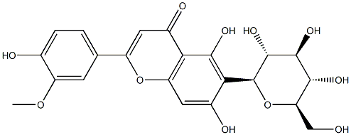 2-(3-Methoxy-4-hydroxyphenyl)-6-α-D-glucopyranosyl-5,7-dihydroxy-4H-1-benzopyran-4-one Structural