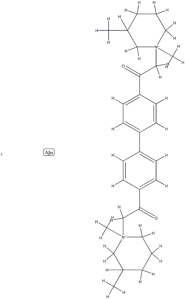 3-Pipecolinium, (4,4'-biphenylylenebis(2-oxoethylene))bis(1-methyl-, diiodide Structural