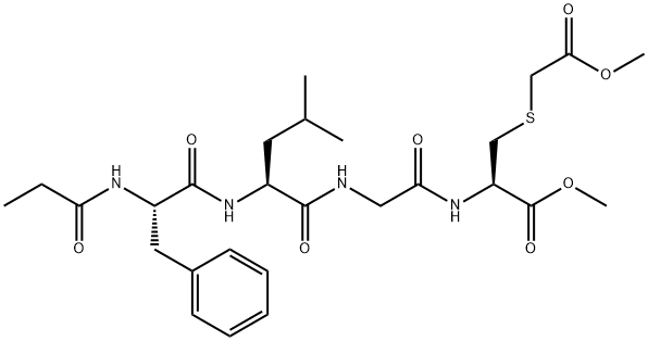 N-Propionyl-L-Phe-L-Leu-Gly-S-(2-methoxy-2-oxoethyl)-L-Cys-OMe Structural