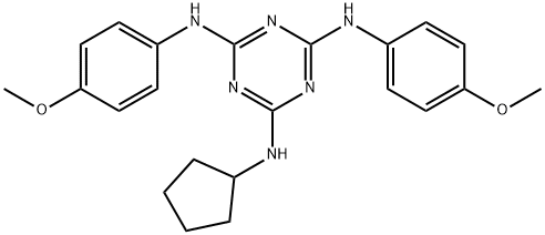 N~2~-cyclopentyl-N~4~,N~6~-bis(4-methoxyphenyl)-1,3,5-triazine-2,4,6-triamine Structural