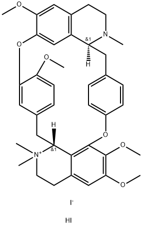 Tubocuraranium, 6,6',7',12'-tetramethoxy-2,2',2'-trimethyl-, iodide, hydriodide  Structural