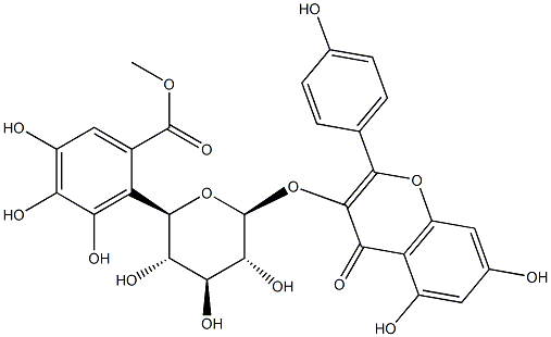Kaempferol 3-O-(6''-galloyl)-beta-D-glucopyranoside Structural