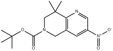 tert-butyl 8,8-diMethyl-3-nitro-7,8-dihydro-1,6-naphthyridine-6(5H)-carboxylate Structural