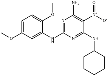 N~4~-cyclohexyl-N~2~-(2,5-dimethoxyphenyl)-5-nitropyrimidine-2,4,6-triamine Structural