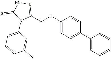 s-Triazole-2-thiol, 5-(4-biphenoxymethyl)-1-(m-tolyl)- Structural