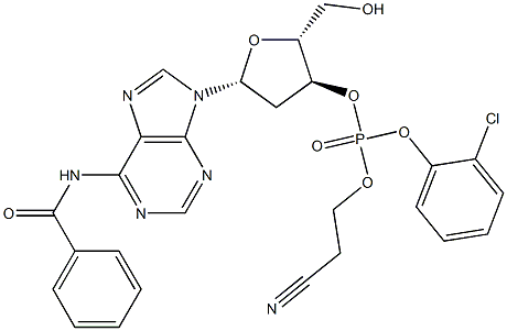 3'-Adenylic acid, N-benzoyl-2'-deoxy-, 2-chlorophenyl 2-cyanoethyl ester       