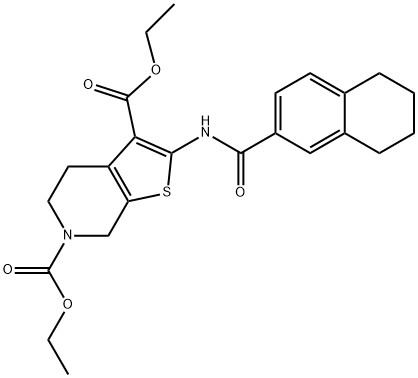 diethyl 2-(5,6,7,8-tetrahydronaphthalene-2-carboxamido)-4,7-dihydrothieno[2,3-c]pyridine-3,6(5H)-dicarboxylate Structural