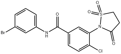 N-(3-bromophenyl)-4-chloro-3-(1,1-dioxido-3-oxo-2-isothiazolidinyl)benzamide Structural