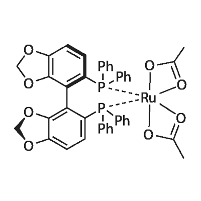 Diacetato[(R)-(+)-5,5'-bis(diphenylphosphino)-4,4'-bi-1,3-benzodioxole] ruthenium(II) Ru(OAc)2[(R)-segphos]　 Structural