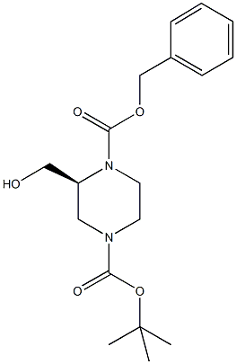 1-BENZYL 4-TERT-BUTYL (2S)-2-(HYDROXYMETHYL)PIPERAZINE-1,4-DICARBOXYLATE Structural