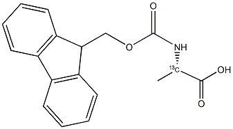 L-Alanine-2-13C,  N-Fmoc,  N-(9-Fluorenylmethoxycarbonyl)-L-alanine-2-13C Structural