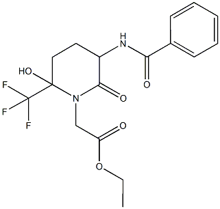 ethyl [5-(benzoylamino)-2-hydroxy-6-oxo-2-(trifluoromethyl)piperidin-1-yl]acetate