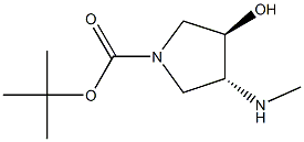 tert-butyl (3R,4R)-3-hydroxy-4-(methylamino)pyrrolidine-1-carboxylate Structural