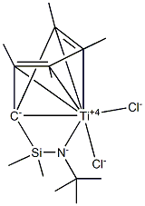 Dichloro[η(5):η(1)-N-dimethyl(tetramethylcyclopentadienyl)silyl(tert-butyl)amido]titanium Structural