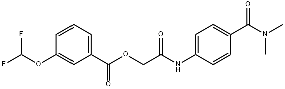 Benzoic acid, 3-(difluoromethoxy)-, 2-[[4-[(dimethylamino)carbonyl]phenyl]amino]-2-oxoethyl ester Structural