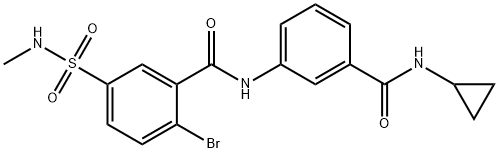 Benzamide, 2-bromo-N-[3-[(cyclopropylamino)carbonyl]phenyl]-5-[(methylamino)sulfonyl]- Structural