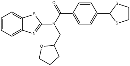 Benzamide, N-2-benzothiazolyl-4-(1,3-dithiolan-2-yl)-N-[(tetrahydro-2-furanyl)methyl]- Structural