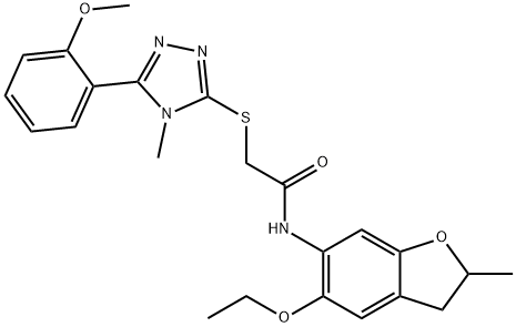 Acetamide, N-(5-ethoxy-2,3-dihydro-2-methyl-6-benzofuranyl)-2-[[5-(2-methoxyphenyl)-4-methyl-4H-1,2,4-triazol-3-yl]thio]- Structural