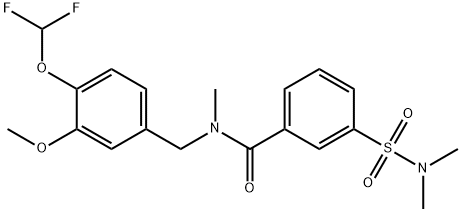 Benzamide, N-[[4-(difluoromethoxy)-3-methoxyphenyl]methyl]-3-[(dimethylamino)sulfonyl]-N-methyl- Structural