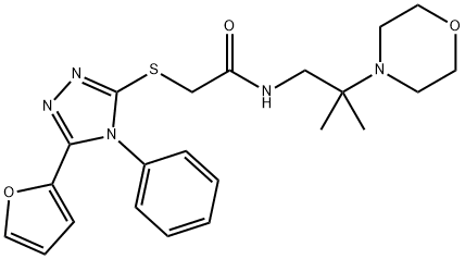 Acetamide, 2-[[5-(2-furanyl)-4-phenyl-4H-1,2,4-triazol-3-yl]thio]-N-[2-methyl-2-(4-morpholinyl)propyl]- Structural