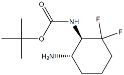 tert-butyl ((1R,6S)-6-amino-2,2-difluorocyclohexyl)carbamate Structural