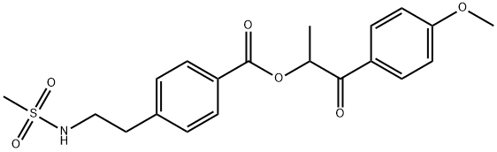 Benzoic acid, 4-[2-[(methylsulfonyl)amino]ethyl]-, 2-(4-methoxyphenyl)-1-methyl-2-oxoethyl ester Structural