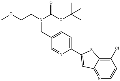 tert-butyl ((6-(7-chlorothieno[3,2-b]pyridin-2-yl)pyridin-3-yl)methyl)(2-methoxyethyl)carbamate Structural