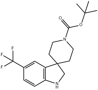 tert-Butyl 5-(trifluoromethyl)-1,2-dihydrospiro[indole-3,4'-piperidine]-1'-carboxylate Structural