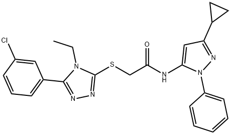Acetamide, 2-[[5-(3-chlorophenyl)-4-ethyl-4H-1,2,4-triazol-3-yl]thio]-N-(3-cyclopropyl-1-phenyl-1H-pyrazol-5-yl)- Structural