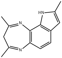Pyrrolo[2,3-g]-1,5-benzodiazepine, 3,10-dihydro-2,4,9-trimethyl- Structural