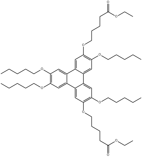 Diethyl 5,5'-((3,6,10,11-tetrakis(pentyloxy)triphenylene-2,7-diyl)bis(oxy))dipentanoate Structural
