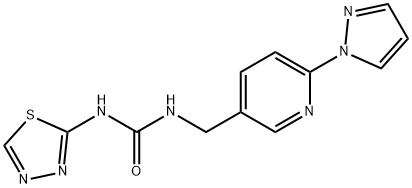 Urea, N-[[6-(1H-pyrazol-1-yl)-3-pyridinyl]methyl]-N'-1,3,4-thiadiazol-2-yl- Structural
