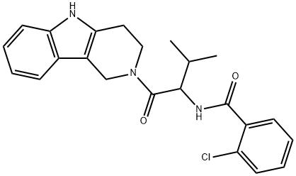Benzamide, 2-chloro-N-[2-methyl-1-[(1,3,4,5-tetrahydro-2H-pyrido[4,3-b]indol-2-yl)carbonyl]propyl]- Structural