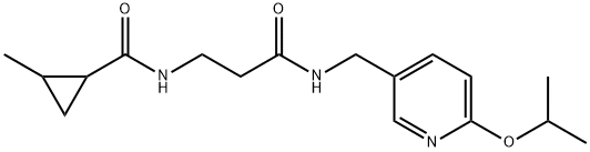 Cyclopropanecarboxamide, 2-methyl-N-[3-[[[6-(1-methylethoxy)-3-pyridinyl]methyl]amino]-3-oxopropyl]- Structural