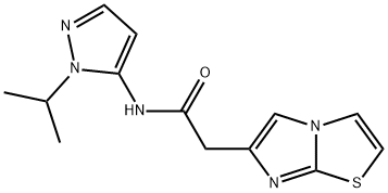 Imidazo[2,1-b]thiazole-6-acetamide, N-[1-(1-methylethyl)-1H-pyrazol-5-yl]- Structural