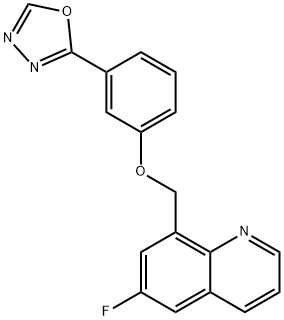 Quinoline, 6-fluoro-8-[[3-(1,3,4-oxadiazol-2-yl)phenoxy]methyl]- Structural