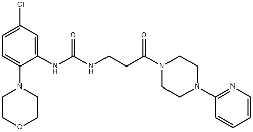 Urea, N-[5-chloro-2-(4-morpholinyl)phenyl]-N'-[3-oxo-3-[4-(2-pyridinyl)-1-piperazinyl]propyl]- Structural