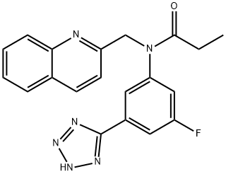 Propanamide, N-[3-fluoro-5-(2H-tetrazol-5-yl)phenyl]-N-(2-quinolinylmethyl)- Structural