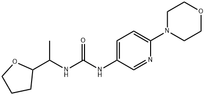 Urea, N-[6-(4-morpholinyl)-3-pyridinyl]-N'-[1-(tetrahydro-2-furanyl)ethyl]- Structural