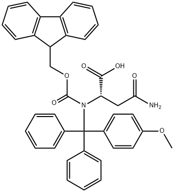L-Asparagine, N2-[(9H-fluoren-9-ylmethoxy)carbonyl]-N-[(4-methoxyphenyl)diphenylmethyl]- Structural