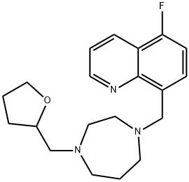 Quinoline, 5-fluoro-8-[[hexahydro-4-[(tetrahydro-2-furanyl)methyl]-1H-1,4-diazepin-1-yl]methyl]- Structural