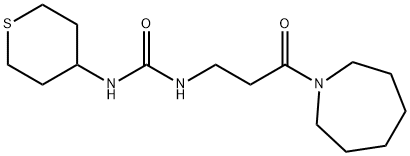 Urea, N-[3-(hexahydro-1H-azepin-1-yl)-3-oxopropyl]-N'-(tetrahydro-2H-thiopyran-4-yl)- Structural