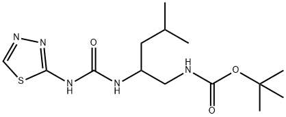 Carbamic acid, N-[4-methyl-2-[[(1,3,4-thiadiazol-2-ylamino)carbonyl]amino]pentyl]-, 1,1-dimethylethyl ester Structural