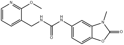 Urea, N-(2,3-dihydro-3-methyl-2-oxo-5-benzoxazolyl)-N'-[(2-methoxy-3-pyridinyl)methyl]- Structural