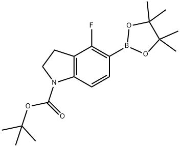 tert-butyl 4-fluoro-5-(4,4,5,5-tetramethyl-1,3,2-dioxaborolan-2-yl)indoline-1-carboxylate Structural