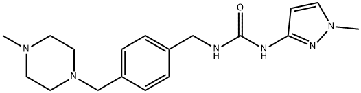 Urea, N-[[4-[(4-methyl-1-piperazinyl)methyl]phenyl]methyl]-N'-(1-methyl-1H-pyrazol-3-yl)- Structural